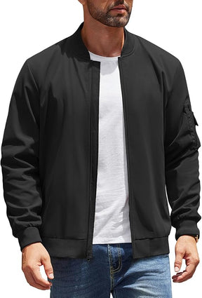 COOFANDY Men's Lightweight Bomber Jackets Casual Spring Fall Windbreaker Jacket Light Zip Up Coat With Pocket