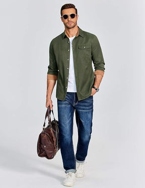 COOFANDY Men's Plaid Long Sleeve Button Down Shirt