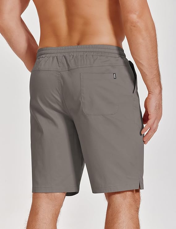 COOFANDY Mens Casual Shorts Cotton Drawstring Elastic Waist Stretch Chino Golf Shorts Summer Beach Shorts