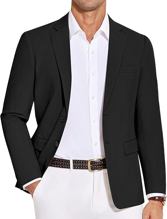 COOFANDY Men's Casual Blazer Lightweight Slim Fit Suit Jacket Two Button Cotton Sport Coats