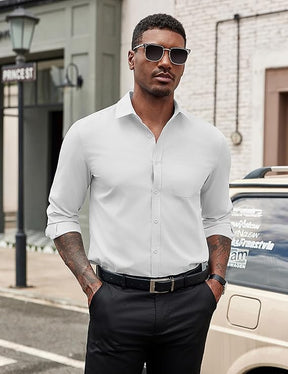 COOFANDY Men's Dress Shirts Long Sleeve Button Down Formal Shirt Regular Fit Solid Business Casual Shirts