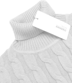 COOFANDY Men's Slim Fit Turtleneck Sweater Casual Twisted Knitted Pullover Sweaters