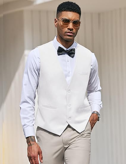 COOFANDY Men's Suit Vest Slim Fit Formal Dress Waistcoat Casual Business Vests for Suit or Tuxedo