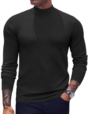 COOFANDY Men's Mock Turtleneck Sweaters Long Sleeve Casual Knit Shirts Half Neck Thermal Lightweight Pullover Sweater
