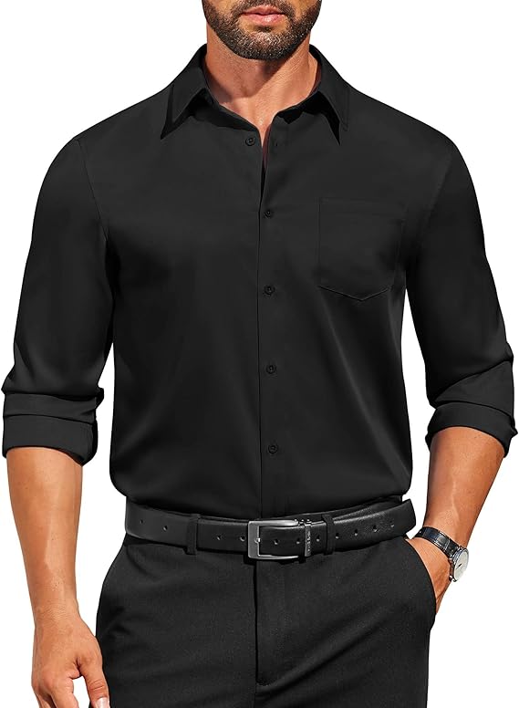 COOFANDY Mens Dress Shirts Long Sleeve Business Casual Button Down Shirts Regular Fit Formal Shirts
