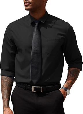 COOFANDY Men's Dress Shirts Long Sleeve Button Down Formal Shirt Regular Fit Solid Business Casual Shirts