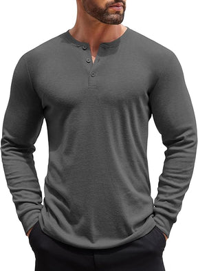 COOFANDY Henley Shirts Long Sleeve Button T-Shirt Pullover Shirt