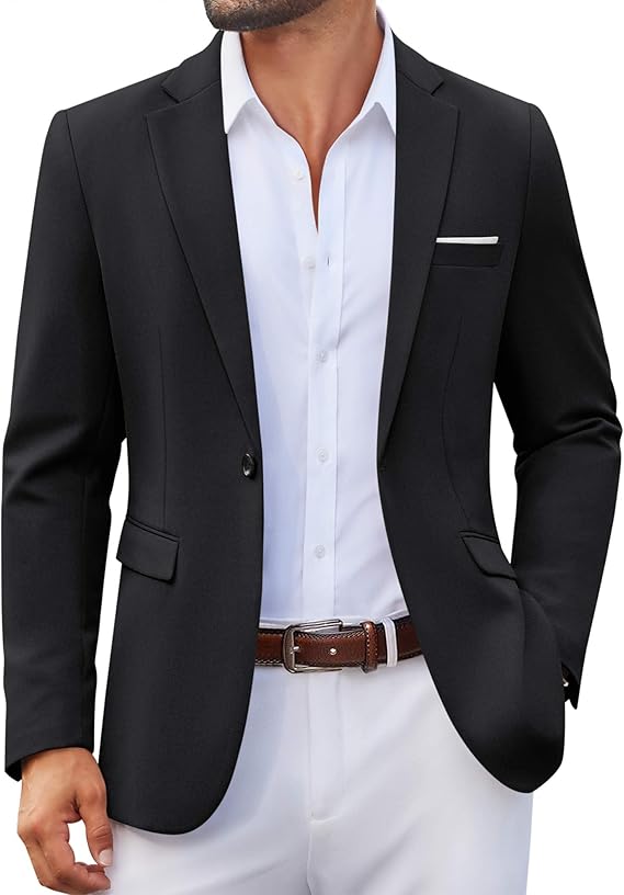 COOFANDY Men's Casual Blazer One Button Sport Coats Lightweight Suit Jacket