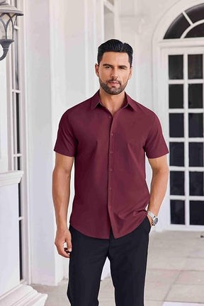 COOFANDY Mens Button Down Shirts Short Sleeve Casual Shirt Summer Untucked Dress Shirts
