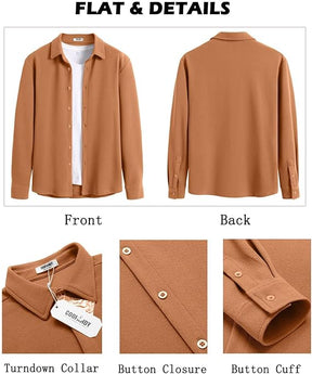 COOFANDY Men's Overshirt Shacket Jacket Mens Textured Button Down Long Sleeve Shirts Fashion Jacket