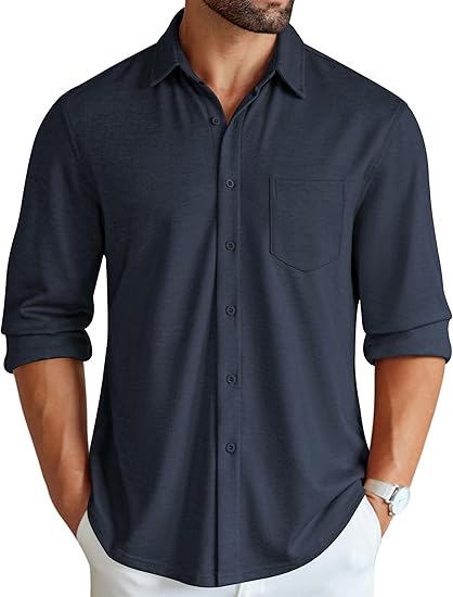 COOFANDY Men's Wrinkle Free Shirt Casual Button Down Long Sleeve Dress Shirts