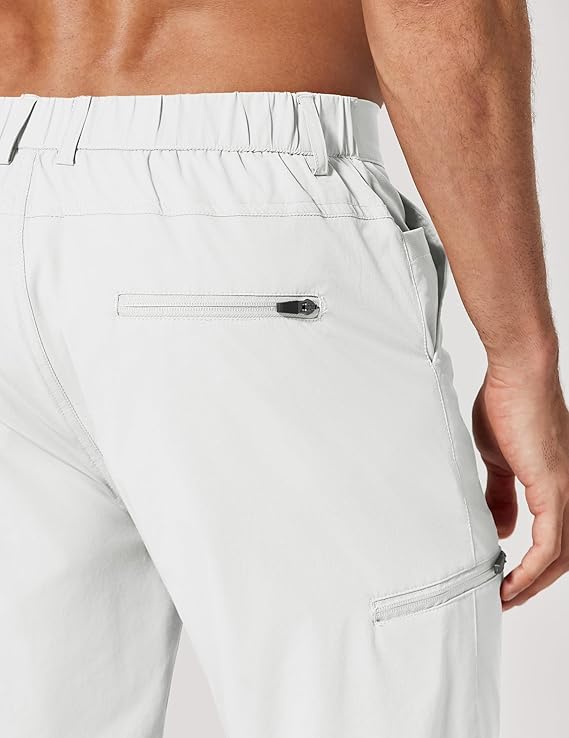 COOFANDY Mens Hybrid Casual Golf Shorts 9" Stretch Lightweight Quick Dry Summer Hiking Travel Shorts with Zipper Pockets