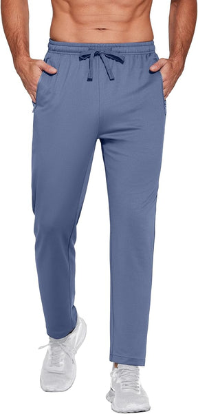 COOFANDY Men's Sweatpants Open Bottom Lightweight Athletic Running Joggers Gym Workout Pants with Zipper Pockets