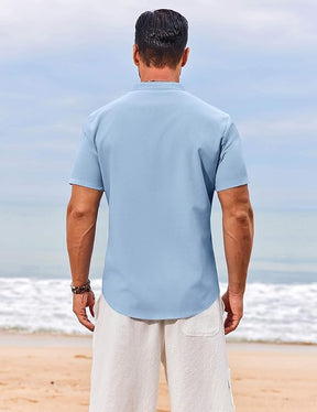 COOFANDY Men's Henley Shirt Short Sleeve Casual T-Shirt Summer Beach Hippie Henley Tee Shirt