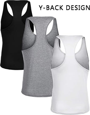 COOFANDY Men's 3 Pack Tank Tops Gym Workout Shirt Y-Back Sleeveless Muscle Fitness Bodybuilding Tank Shirts