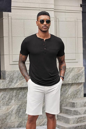 COOFANDY Men's Short Sleeve Henley T-Shirt