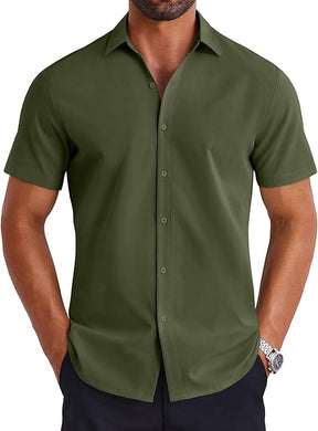 COOFANDY Mens Button Down Shirts Short Sleeve Casual Shirt Summer Untucked Dress Shirts