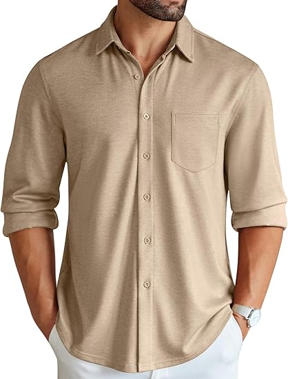 COOFANDY Men's Wrinkle Free Shirt Casual Button Down Long Sleeve Dress Shirts