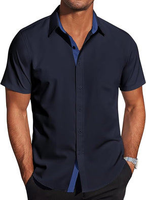 COOFANDY Men's Wrinkle Free Business Dress Shirts Short Sleeve Button Down Shirts S-XXXL