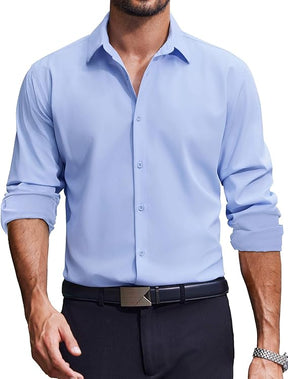 COOFANDY Men's Dress Shirts Long Sleeve Casual Button Down Shirt Solid Regular Fit Formal Business Shirts