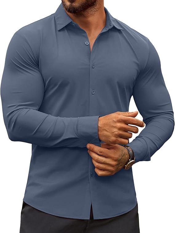 COOFANDY Muscle Fit Dress Shirts Button Down Shirts