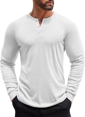 COOFANDY Henley Shirts Long Sleeve Button T-Shirt Pullover Shirt