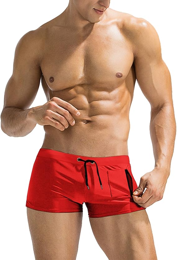 COOFANDY Mens Swim Trunks Swimwear Bathing Suit Swim Brief Square Leg Board Short