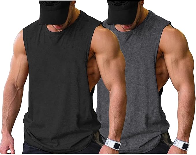 COOFANDY Men Workout Tank Top Gym Bodybuilding Sleeveless Muscle T Shirts Cut Off Shirts S-XXXL