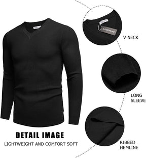 COOFANDY Men V Neck Dress Sweater Knit Long Sleeve Casual Slim Fit Pullover Sweater
