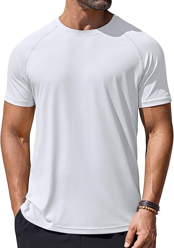 COOFANDY Mens Swim Shirt Short Sleeve UPF 50+ Sun Protection Shirt Rah Guard Athletic Quick Dry T Shirts