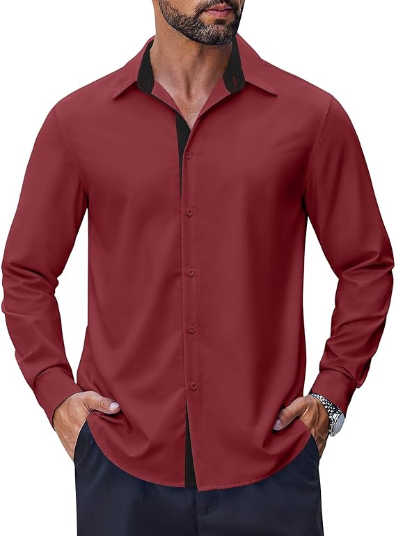 COOFANDY Men's Long Sleeve Wrinkle Free Dress Shirts Business Casual Button Down Shirt