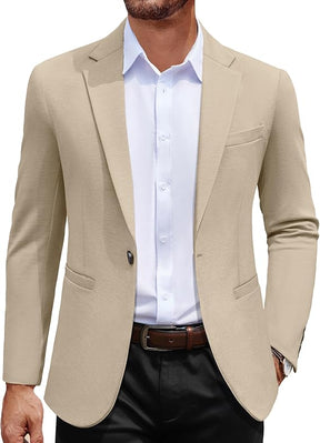 COOFANDY Men's Casual Blazer Jacket One Button Suit Jackets Lightweight Knit Sport Coat
