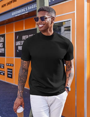 COOFANDY Men's Mock Turtleneck Short Sleeve Casual Stretch Sweater