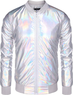 70s Disco Christmas Party Zip-up Jacket (US Only) Jackets COOFANDY Store Multicolored S 