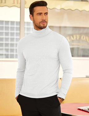 COOFANDY Men's Turtleneck Slim Fit Lightweight Basic Ribbed Sweaters