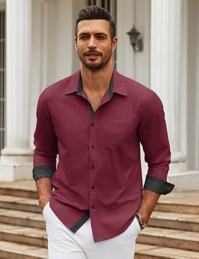 COOFANDY Mens Dress Shirts Long Sleeve Button Down Shirts Untucked Wrinkle-Free Business Casual Shirts