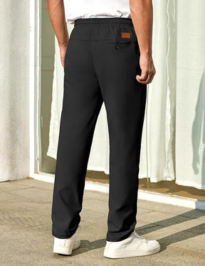 COOFANDY Mens Casual Pants Elastic Waist Chino Pants Lightweight Drawstring Pants with Pockets