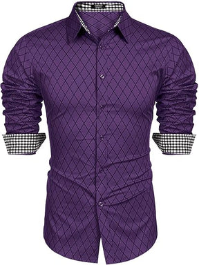 COOFANDY Men's Business Dress Shirt Long Sleeve Slim Fit Casual Button Down Shirt