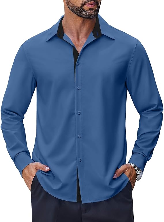 COOFANDY Men's Long Sleeve Wrinkle Free Dress Shirts Business Casual Button Down Shirt