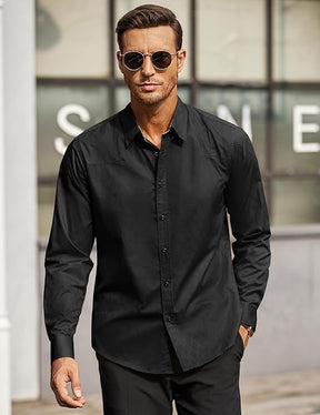 COOFANDY Men's Long Sleeve Wrinkle Free Dress Shirts Inner Contrast Business Casual Button Down Shirt