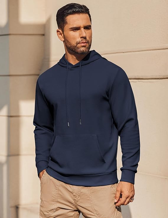 COOFANDY Mens Hoodie Long Sleeve Casual Pullover Hooded Sweatshirt Fashion Drawstring Hoodies with Pocket