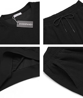 COOFANDY Men's Tracksuit 2 Piece Sweatsuit Set Long Sleeve Pullover Athletic Suit For Sports Casual Fitness Jogging