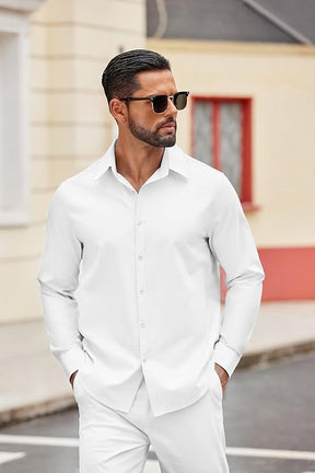 COOFANDY Men's Long Sleeve Regular Fit Button Down Oxford Shirt