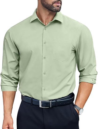 COOFANDY Mens Dress Shirts Long Sleeve Wrinkle Free Button Down Shirts Formal Business Shirt