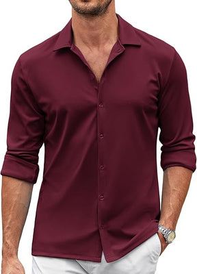 COOFANDY Men's Casual Button Down Shirt Wrinkle Free Shirts Long Sleeve Dress Shirt S-XXXL