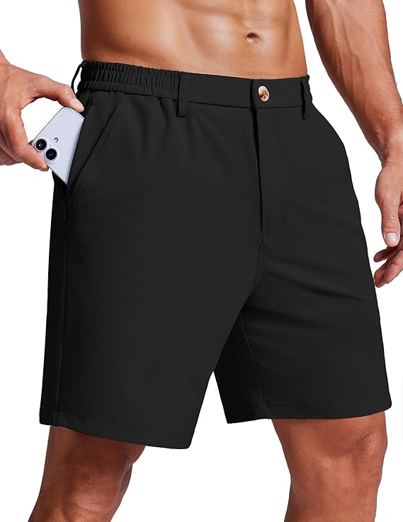 COOFANDY Men's 7 Inch Classic Fit Golf Shorts Lightweight Stretch Quick Dry Hiking Short