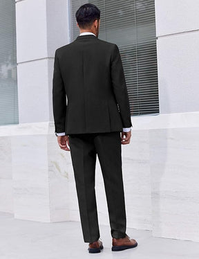 COOFANDY Mens Suit 2 Piece Suit Classic Fit Two Button Blazer Jacket Pants Set Business Wedding Party Suits for Men