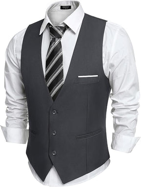 COOFANDY Men's Suit Vest Slim Fit Formal Dress Waistcoat Casual Business Vests for Suit or Tuxedo
