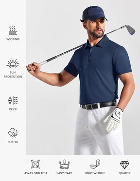 COOFANDY Men's Polo Shirts Short Sleeve Pique Jersey Golf Shirt Casual Summer Collared T-Shirts