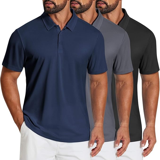 COOFANDY Mens Polo Shirts Short Sleeve Golf Shirt Moisture Wicking Quick Dry Collared Performance Polo Shirts for Men